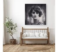 Edwardian Showgirl Canvas Warren Reed - Designer Black W30 inch x H30 inch