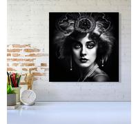 Edwardian Showgirl Splashart Canvas Warren Reed - Designer Black W16 inch x H16 inch
