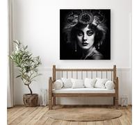 Edwardian Showgirl Splashart Canvas Warren Reed - Designer Black W30 inch x H30 inch