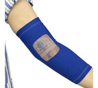 EDWERD PICC Line Cover with Mesh Window - Arm Sleeve for Upper or Lower Arm, Non-Slip Silicone Gasket, Comfortable IV & Cast Protector, 1 Pc (S-Blue)