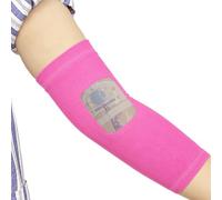 EDWERD PICC Line Cover with Mesh Window - Arm Sleeve for Upper or Lower Arm, Non-Slip Silicone Gasket, Comfortable IV & Cast Protector, 1 Pc (L-Rose Red)