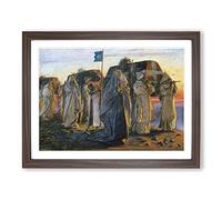 Edwin Austin Abbey Dirge of the Three Queens Classic Painting Framed Print | A4 Walnut Framed Wall Art | Ready to Hang | Classic Historical Picture | Living Room Bedroom Lounge Office