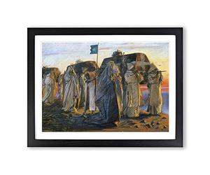 Edwin Austin Abbey Dirge of the Three Queens Classic Painting Framed Wall Art Print, Ready to Hang Picture for Living Room Bedroom Home Office Décor, Black A4 (34 x 25 cm)