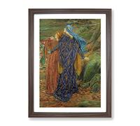 Edwin Austin Abbey In Awe Classic Painting Framed Print | A3 Walnut Framed Wall Art | Ready to Hang | Classic Historical Picture | Living Room Bedroom Lounge Office