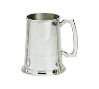 Edwin Blyde 61100 & Co 1 Pint Tankard with Solid Metal Base-Two Lined Body with Traditional Standard Handle, Pewter, 11 x 14.5 x 11 cm