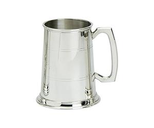 Edwin Blyde 61100 & Co 1 Pint Tankard with Solid Metal Base-Two Lined Body with Traditional Standard Handle, Pewter, 11 x 14.5 x 11 cm