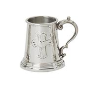 Edwin Blyde & Co Children's Can-Embossed Cross with Georgian Handle, Pewter, 9.5 x 9.5 x 9.5 cm