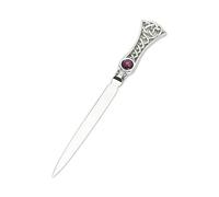 Edwin Blyde & Co Ornate Celtic Weaver Design with Glass Amethyst Stone Pewter Handle/Stainless Steel Blade Letter Opener