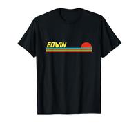 Edwin First Name Logo Retro Sunset Surfer Style Edwin T-Shirt