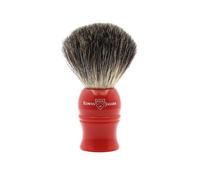 Edwin Jagger 1EJ331 Classic Pure Badger Hair Handmade Exfoliating Shaving Brush for Quality Lather with Shaving Cream or Shaving Soap for Men and Women (Red)