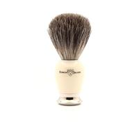 Edwin Jagger 81SB587AMZ Classic Pure Badger Exfoliating Shaving Brush with Stand for Shaving Cream or Shaving Soap for Men and Women (Ivory)
