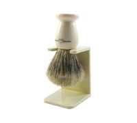 Edwin Jagger Best Shaving Brush with Drip Stand - Small, Imitation Ivory