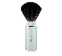 Edwin Jagger Chrome Plated Silver Travel Shaving Brush (Black Synthetic)