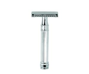 Edwin Jagger Double Edge Safety Razor Chrome Plated, Lined Handle Detail De89lbl