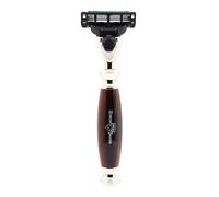 Edwin Jagger R352AMZ Classic Synthetic Handled Nickel Plated Manual and Reusable Mach 3 Razor for Men and Women for Shaving Cream or Soap