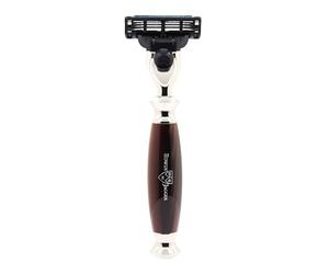 Edwin Jagger R352AMZ Classic Synthetic Handled Nickel Plated Manual and Reusable Mach 3 Razor for Men and Women for Shaving Cream or Soap