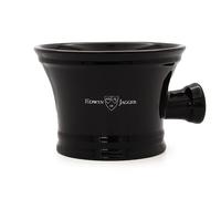 Edwin Jagger RN46 Traditional Porcelain Luxury Shaving Bowl with Handle for Shaving Cream or Shaving Soap for Men and Women (Black)
