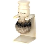 Edwin Jagger Silvertip Shaving Brush with Drip Stand - Large, Imitation Ivory