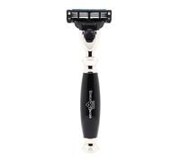 Edwin Jagger Simulated Ebony Gillette Mach 3 Razor with Nickel Plated Collar and End Cap