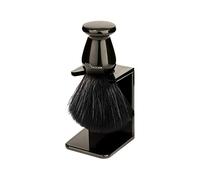 Edwin Jagger Synthetic Fibre Shaving Brush and Drip Stand - Imitation Ebony, Medium