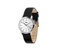 Edwin Kenny Women's 2 Hand-Date Watch, Stainless Steel Case with Black Leather Band
