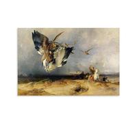 Edwin Landseer Hawking in Olden Time Wall Art Prints Paintings Wall Art Aesthetic Canvas Painting Picture Living Room Decor Home Unframe-style 20x30inch(50x75cm)