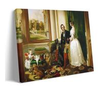 Edwin Landseer Paintings Wall Art Poster Prints Windsor Castle in Modern Times Queen Victoria And Her Family Canvas Wall Art Decorative Bedroom Modern Home Print Picture Artworkss Frame 08x12inch(20x3