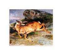 Edwin Landseer Print on Canvas A Stray Shot Poster Giclee Painting Reproduction Edwin Landseer Wall Art Home Decor Living Room Office Bedroom95x80cm(37x31in) Frameless