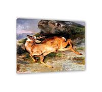 Edwin Landseer Print on Canvas A Stray Shot Poster Giclee Painting Reproduction Edwin Landseer Wall Art Home Decor Living Room Office Bedroom35x30cm(14x12in) Framed
