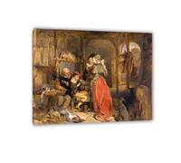 Edwin Landseer Print on Canvas A Visit to the Falconer's Poster Giclee Painting Reproduction Edwin Landseer Wall Art Home Decor Living Room Office Bedroom65x50cm(26x19in) Framed