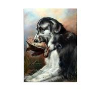 Edwin Landseer Print on Canvas Hound with Hunted Bird Poster Giclee Painting Reproduction Edwin Landseer Wall Art Home Decor Living Room Office Bedroom85x60cm(33x24in) Frameless