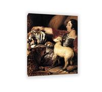 Edwin Landseer Print on Canvas Isaac van Amburgh his Animals Poster Giclee Painting Reproduction Edwin Landseer Wall Art Home Decor Living Room Office Bedroom90x70cm(35x28in) Framed