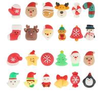 EDWINENEChristmas Squishies Toys 24 PCS Kawaii Mochi Squishy Stress Reliever Anxiety Toys Christmas Toys for Christmas Party Bag Filler