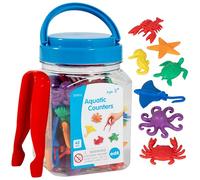 edxeducation Aquatic Counters | Mini Jar | Set of 42 | Learn Counting, Colours, Sorting and Sequencing | Early Years Maths Resource