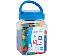 edxeducation Colour Tiles | Mini Jar | Set of 100 | Colourful Counting Squares | Sorting and Sequencing Activity | Maths Resource for Early Years