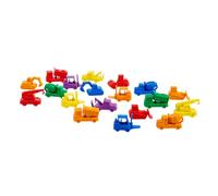 edxeducation Construction Vehicle Counters, 48 Pieces, Ages 3+ | 6 Colours, 8 Truck Designs in igger, Crane, Bulldozer & Dump Truck, Sorting & Counting Toys for Pre-School Maths