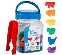 edxeducation Farm Animal Counters | Mini Jar | Set of 36 | Learn Counting, Colours, Sorting and Sequencing | Early Years Maths Resource