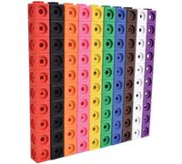 edxeducation Maths Cubes | Set of 100 | Maths Resources | 10 Colours | 5 Geometric Shapes on Each Block | Classroom Learning Supplies, Counting Cubes