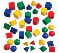 edxeducation Mini Geometric Solids | Set of 40 | Multicoloured 3D Shapes | Maths Manipulative For Kids | Home Learning for Early Maths and Geometry