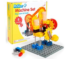 edxeducation My Gears Machine Set | 181 pieces | 8+ Activities | Gears Toys for Kids | Build Rotating, Moving Models | Building Toys for Kids Ages 4-8