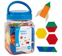 edxeducation Plastic Pattern Blocks | Mini Jar | Practice Sorting, Patterns, Measurement and Fractions | Maths Manipulative