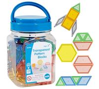 edxeducation Plastic Transparent Pattern Blocks | 120 Pieces | Light & Colour Exploration, Maths Resources