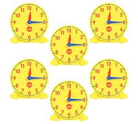 edxeducation Student Clocks, Set of 6, Clock for Kids Learning to Tell Time | Analogue With Movable Hands to Teach Children Minute and Hour Relationships