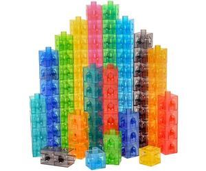 edxeducation Translucent Linking Cubes - Construction Toy for Early Maths - Set of 100 - 2 cm - Light Table Toy - Preschool and Primary Learning