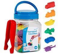 edxeducation Transport Counters Age 3+ | Mini Jar | Set of 36 | Learn Counting, Colours, Sorting and Sequencing | Hands-on Maths Resource for Early Years