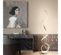 EDXTNKQC 3 Color Modern Temperatures Ring Curve Spotlight, Dimmable Corner Vertical Spiral Floor Lamp, Background Wall Atmosphere Reading Lamp(White)