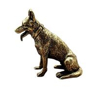 EDXTNKQC Art Statue - Desktop Decoration Figurine, Dog Brass Figurine, Retro Creative Feng Shui Crafts Decoration Statue, Antique-finished German Shepherd Figurine