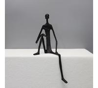 EDXTNKQC Desktop Decoration Figurine - Art Statue, Abstract Iron Sitting Man Sculpture, Elegant Desktop Decoration Ornaments, Crossed Legs With Hands On HIPS Pose Cast Iron Statues(A)