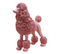 EDXTNKQC Desktop Decoration Figurine - Art Statue, Standing Pink＆ Sliver Poodle Sculpture Decor, Garden Home Decorative Dog Statue, Resin Animal Ornament(B)