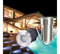 EDXTNKQC Underground Light LED, IP68 Waterproof LED Underwater Pond Spotlight, 12V Low Voltage Recessed Buried Light, Suitable for Garden, Terrace, Underwater(Red,3w-75mm)